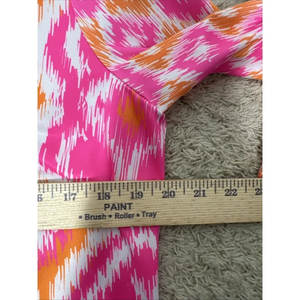 Gretchen Scott Jersey Split Neck 3/4 Sleeve Resort Dress Women's M Cruise Beach - Picture 7 of 9